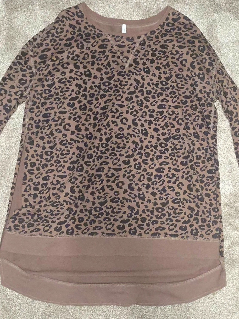 Z SUPPLY Women's Brown Leopard Print Pullover Sweater
